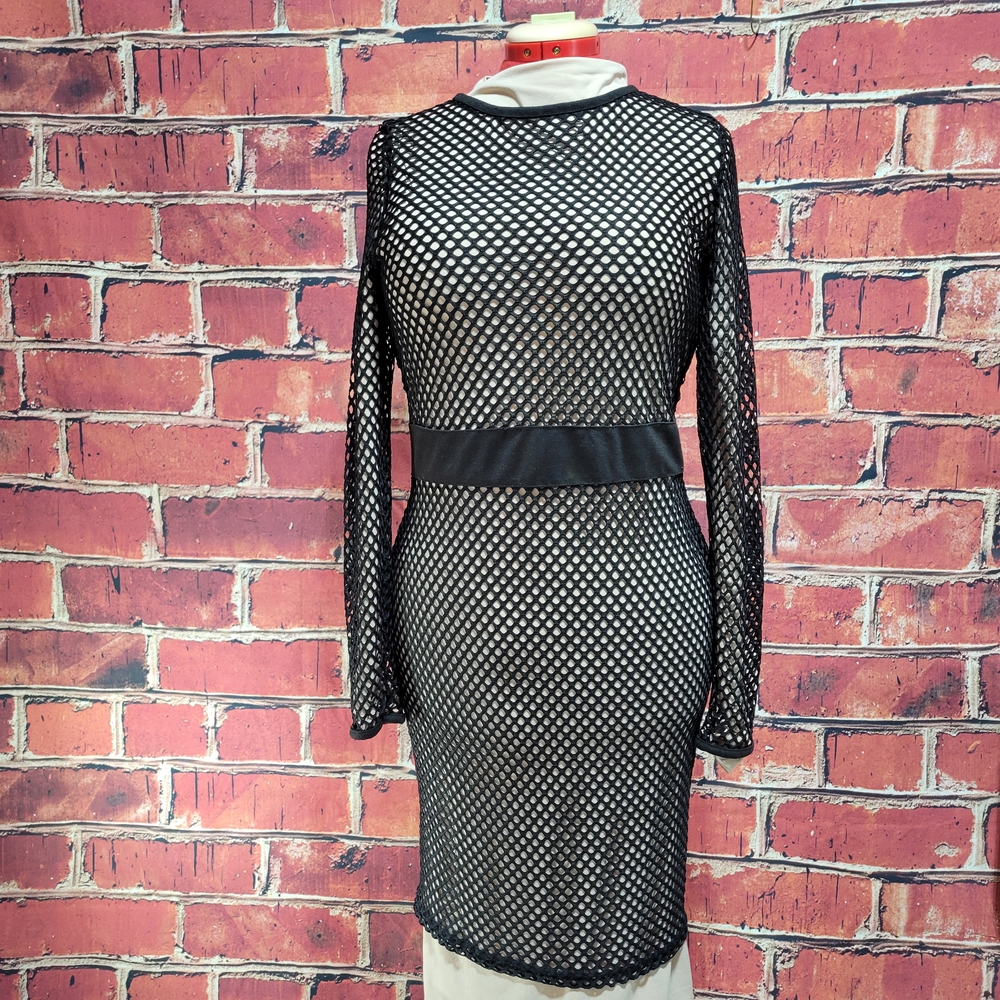 Edgy Black Mesh Dress
